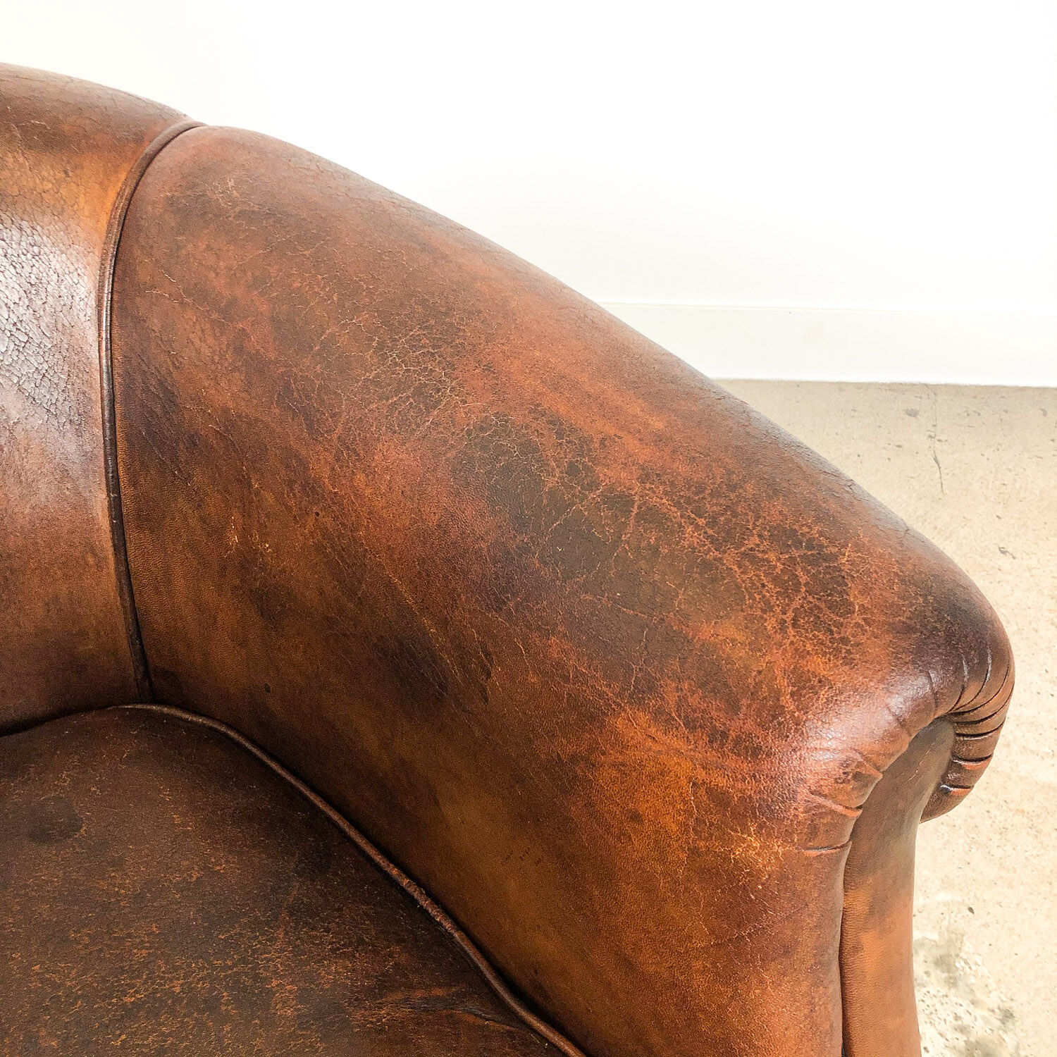 Vintage sheep leather club chair