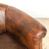 Vintage sheep leather club chair