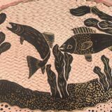 Large enamelled earthenware dish signed Tony Jaillet from the 1950s-60s.