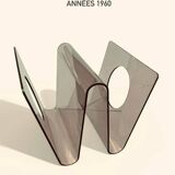 Design magazine rack in Plexiglass by Michel Dumas