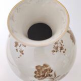 Vase en céramique ivoire et détails floraux marron par Rosenthal, Italie