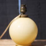 Lampe verre jaune vintage, lampe boule jaune miel, lampe de table verre soufflé, lampe à poser