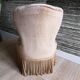 Small armchair toad in taupe velvet