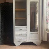 Parisian Art Deco period armoire – cream patina