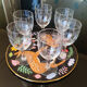 Engraved glass wine glasses