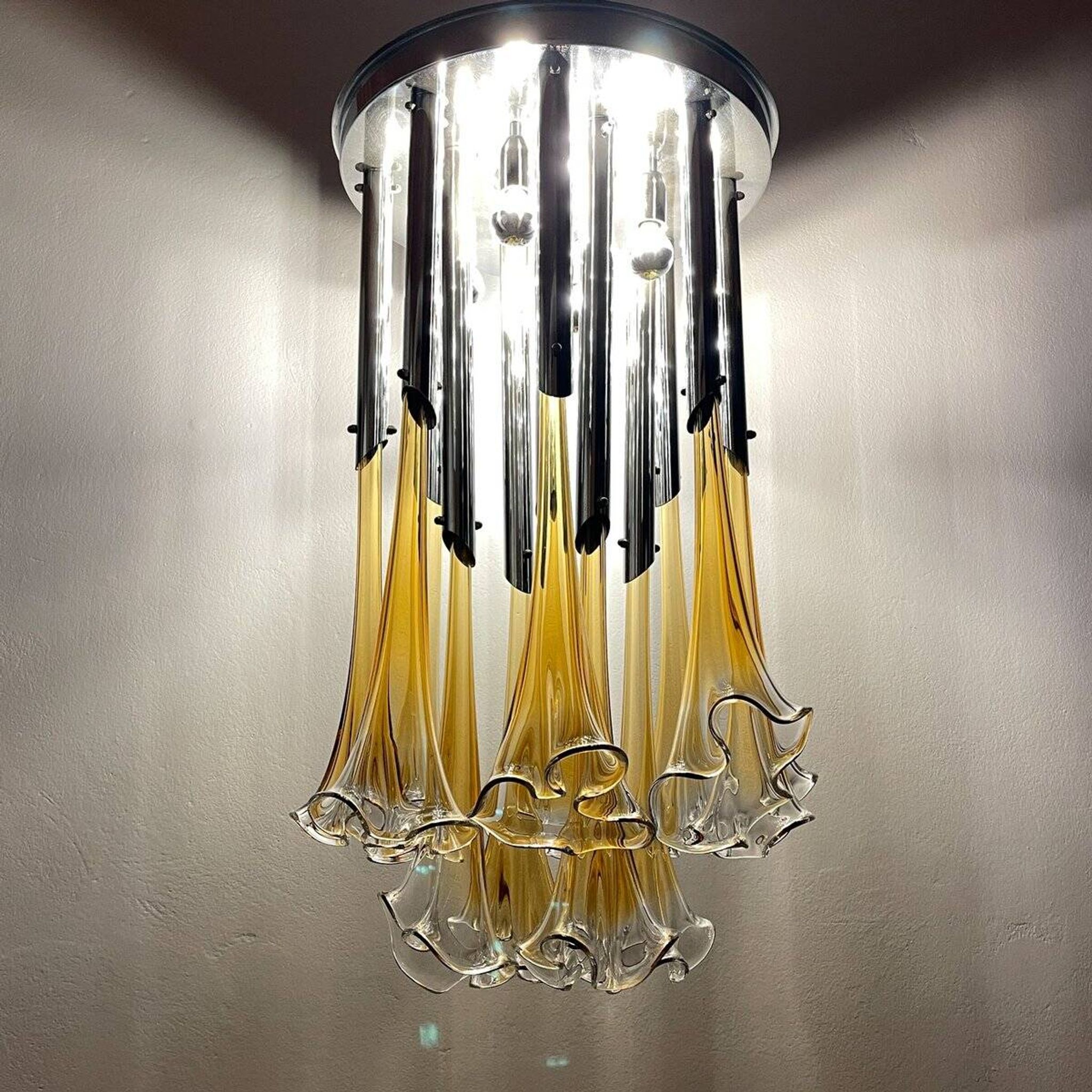 Vintage Italian Murano chandelier by Venini, 1960s