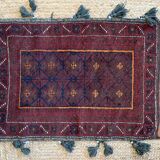 Tapis persan tissé à la main bordeaux et noir