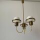 Suspended lamp with 3 glass balls and brass frame, Germany, 1960s