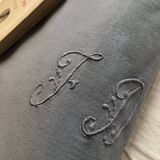 Old linen and cotton sheet dyed gray