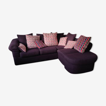 Purple corner sofa