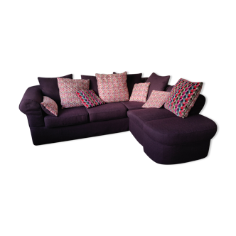 Purple corner sofa