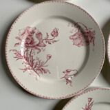 5 red decoration plates