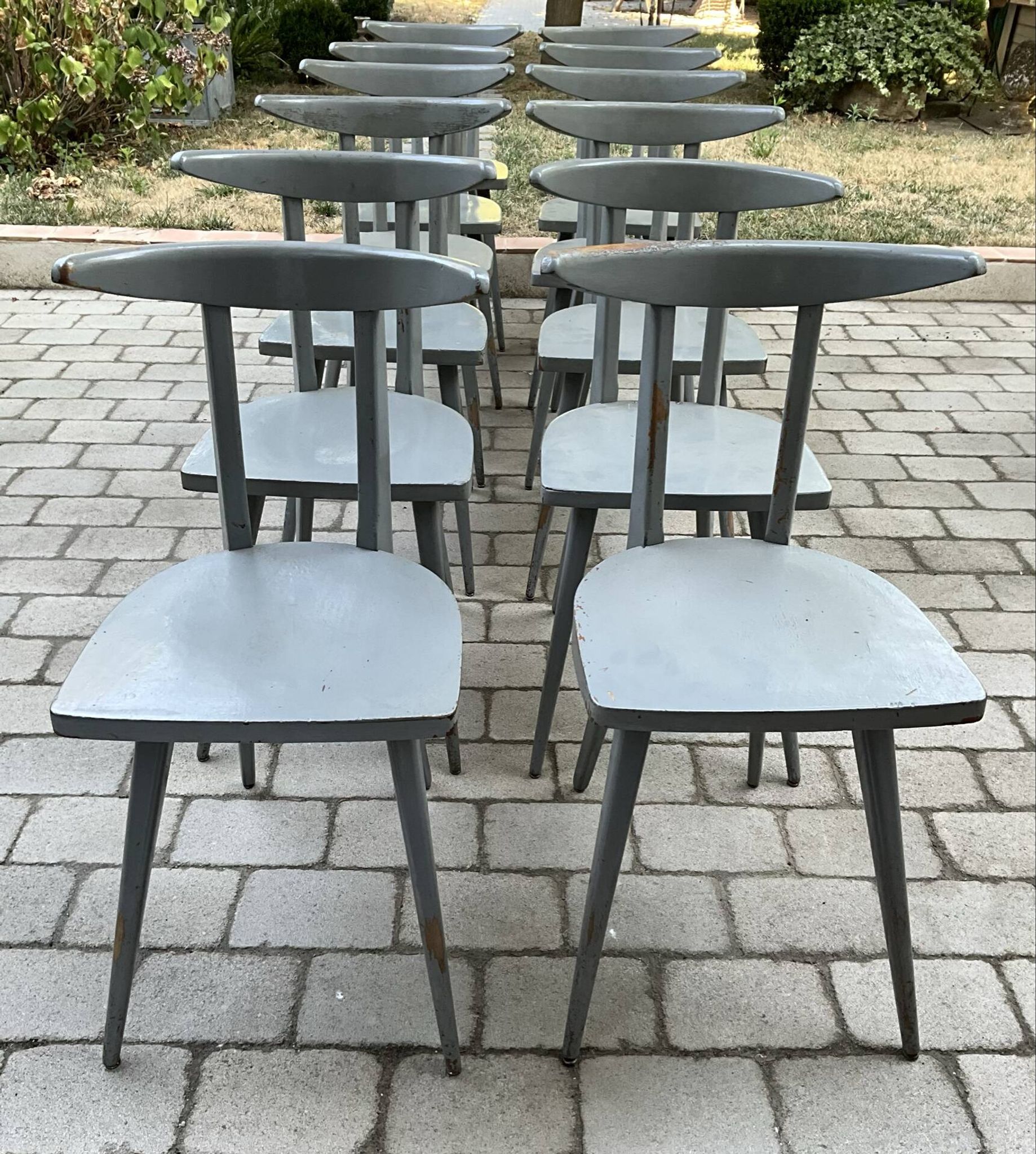 Set of 12 Stella "Antelope" chairs – France, 1950s