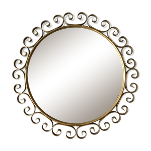 miroir rond avec arabesques