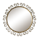 Round mirror with golden metal arabesques