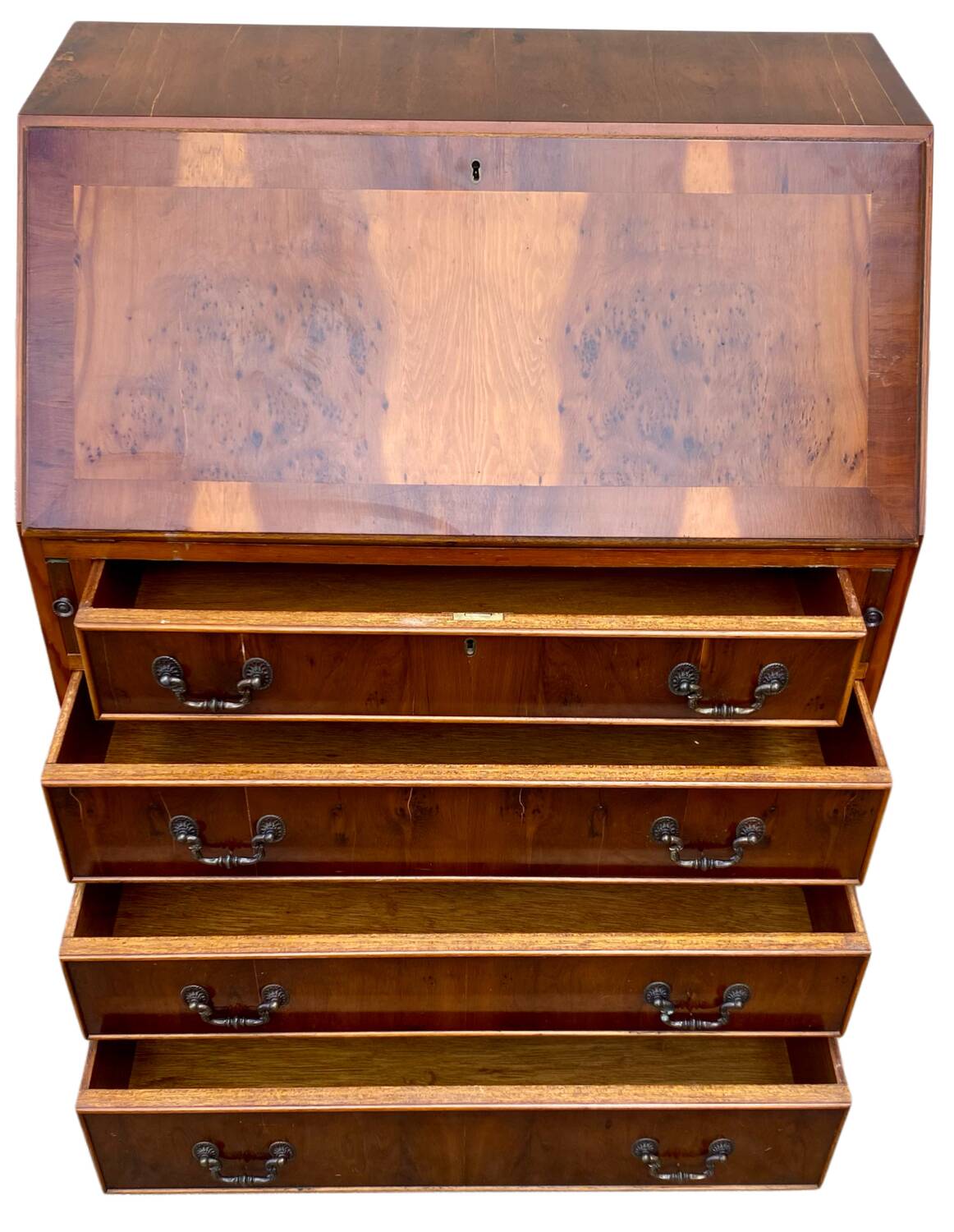 Antique walnut English secretary