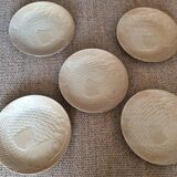 5 stoneware fish plates