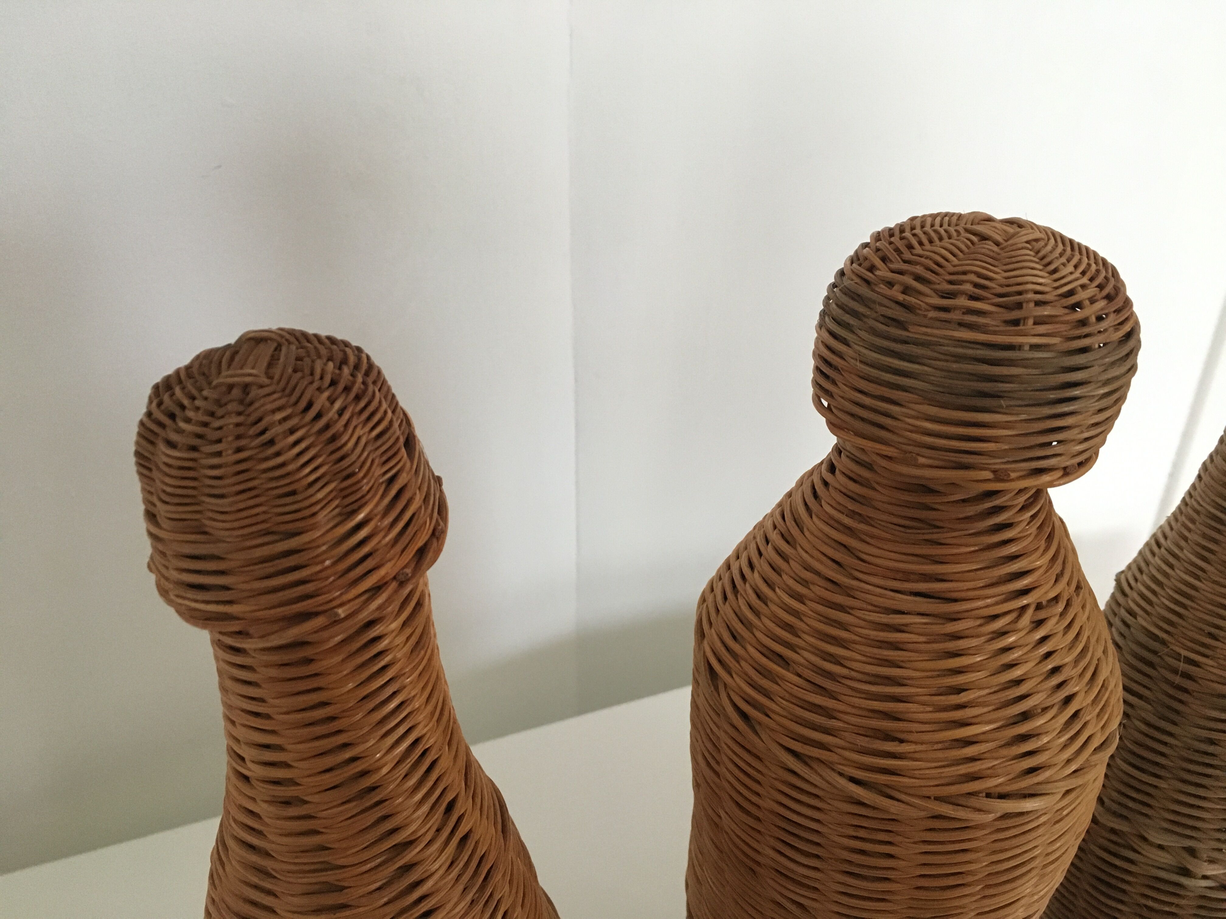Set of 3 rattan bottles