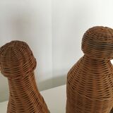 Set of 3 rattan bottles