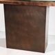Minimalist console in travertine and patinated metal — 1970s