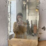 Very stung old bevelled mirror 39x60cm