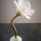 Wall lamp old tulip glass paste shape flower gooseneck brass porcelain art deco 1930