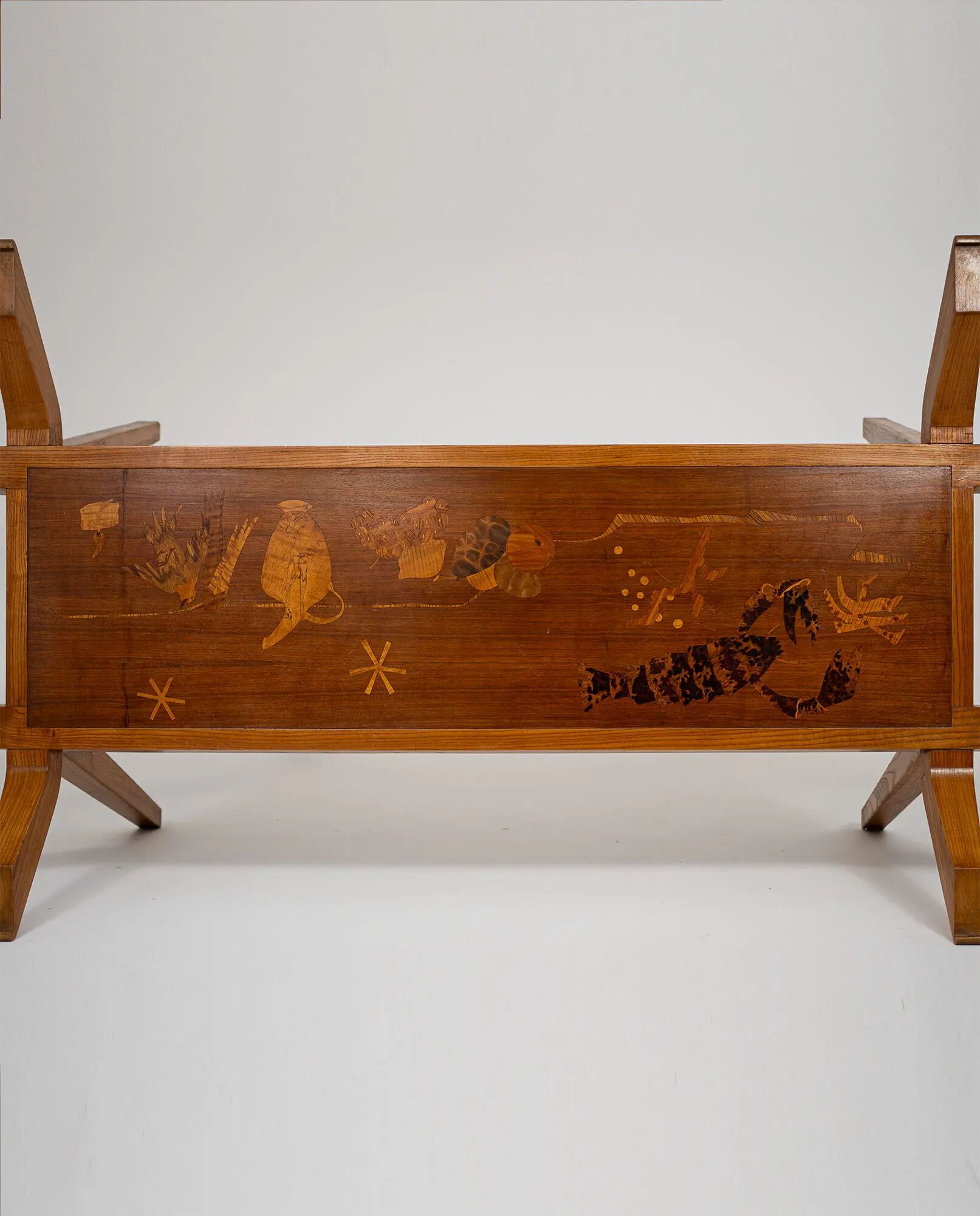 Mid-Century Italian dining table with wood inlay, 1950