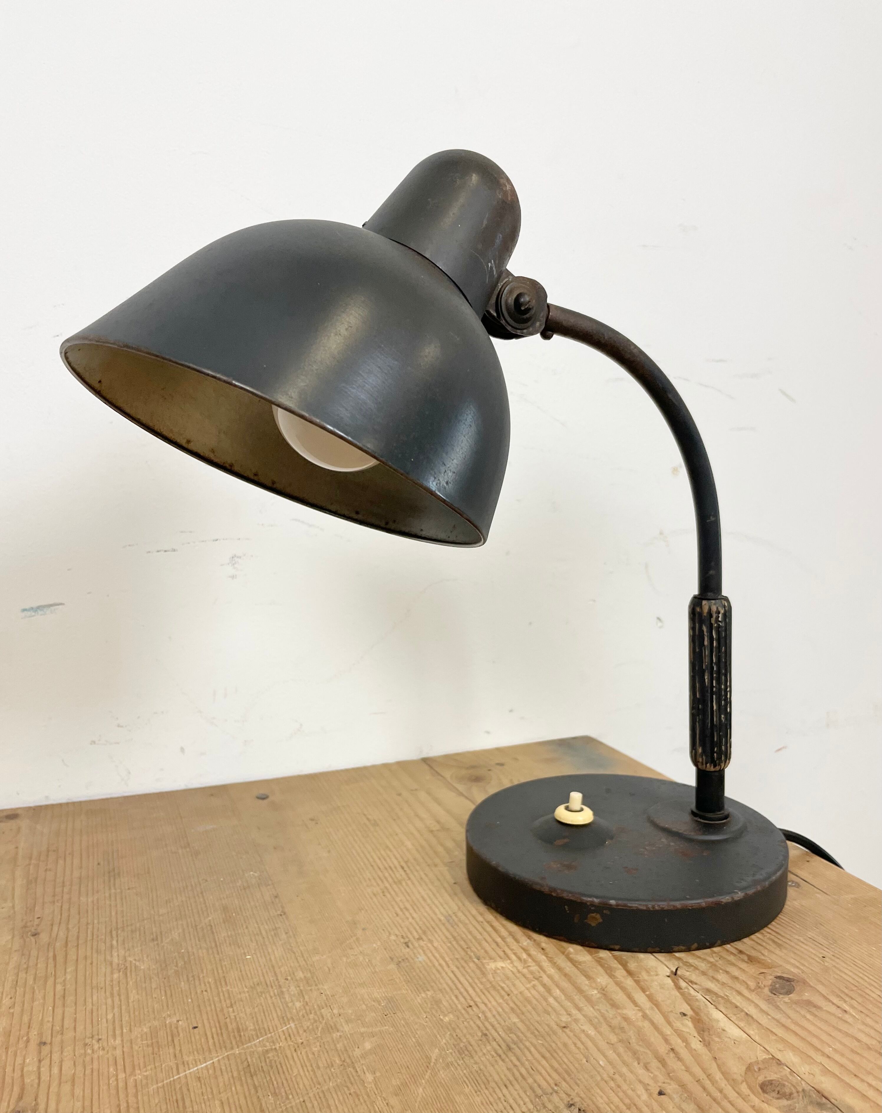 Black Industrial Table Lamp from Siemens, 1930s