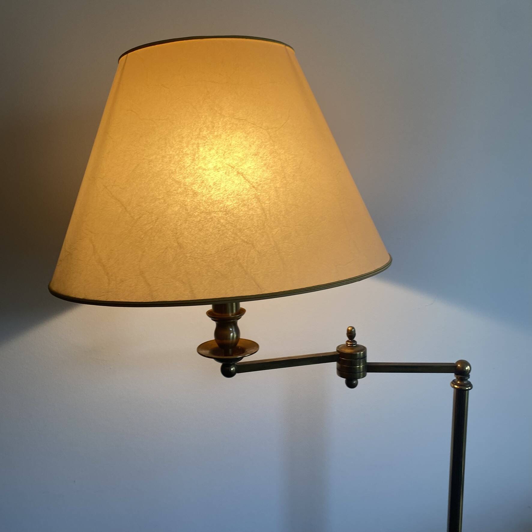 Reading lamp, floor lamp, adjustable arm lamp.