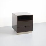 Mb16 brown lacquered chest by luigi caccia dominioni 70's azucena editor