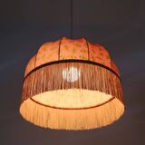 Printed textile suspension, dome shape with fringes