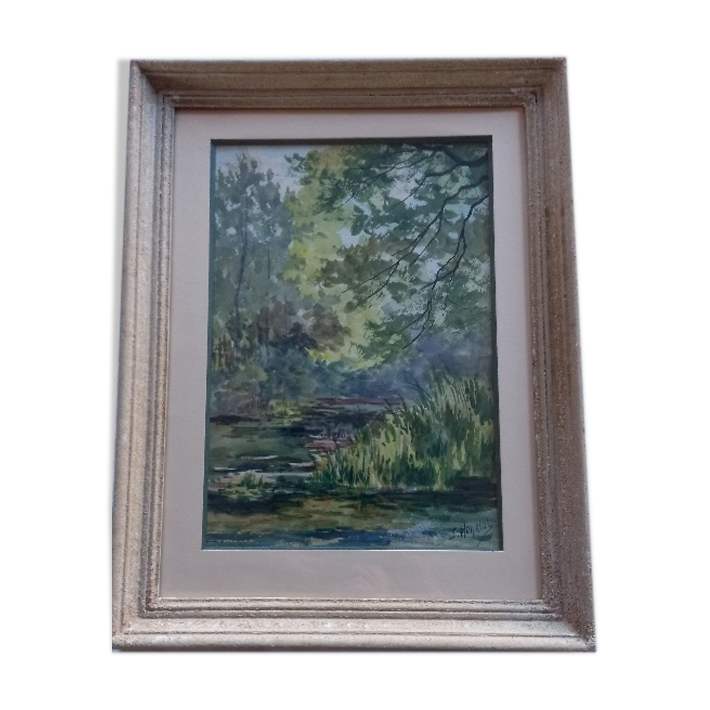 Old painting, auarelle undergrowth