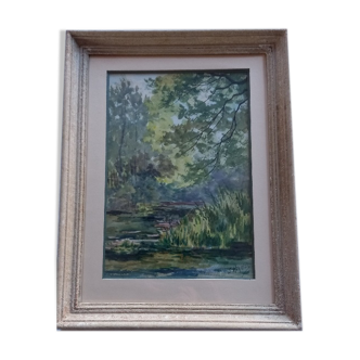 Old painting, auarelle undergrowth