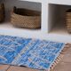 Recycled cotton handmade rug - Reversible - Blue