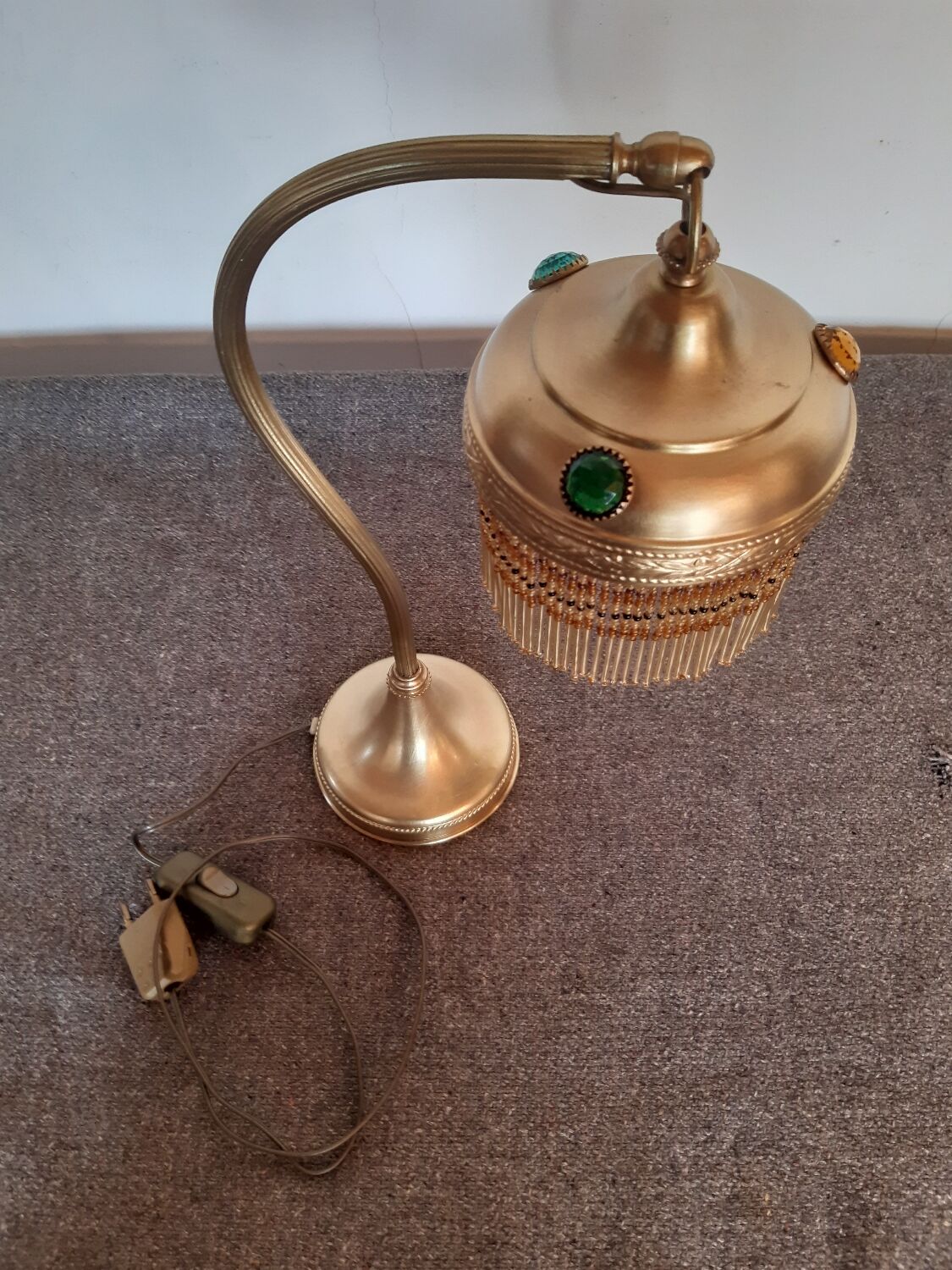 Brass beaded lamp from the 1900s
