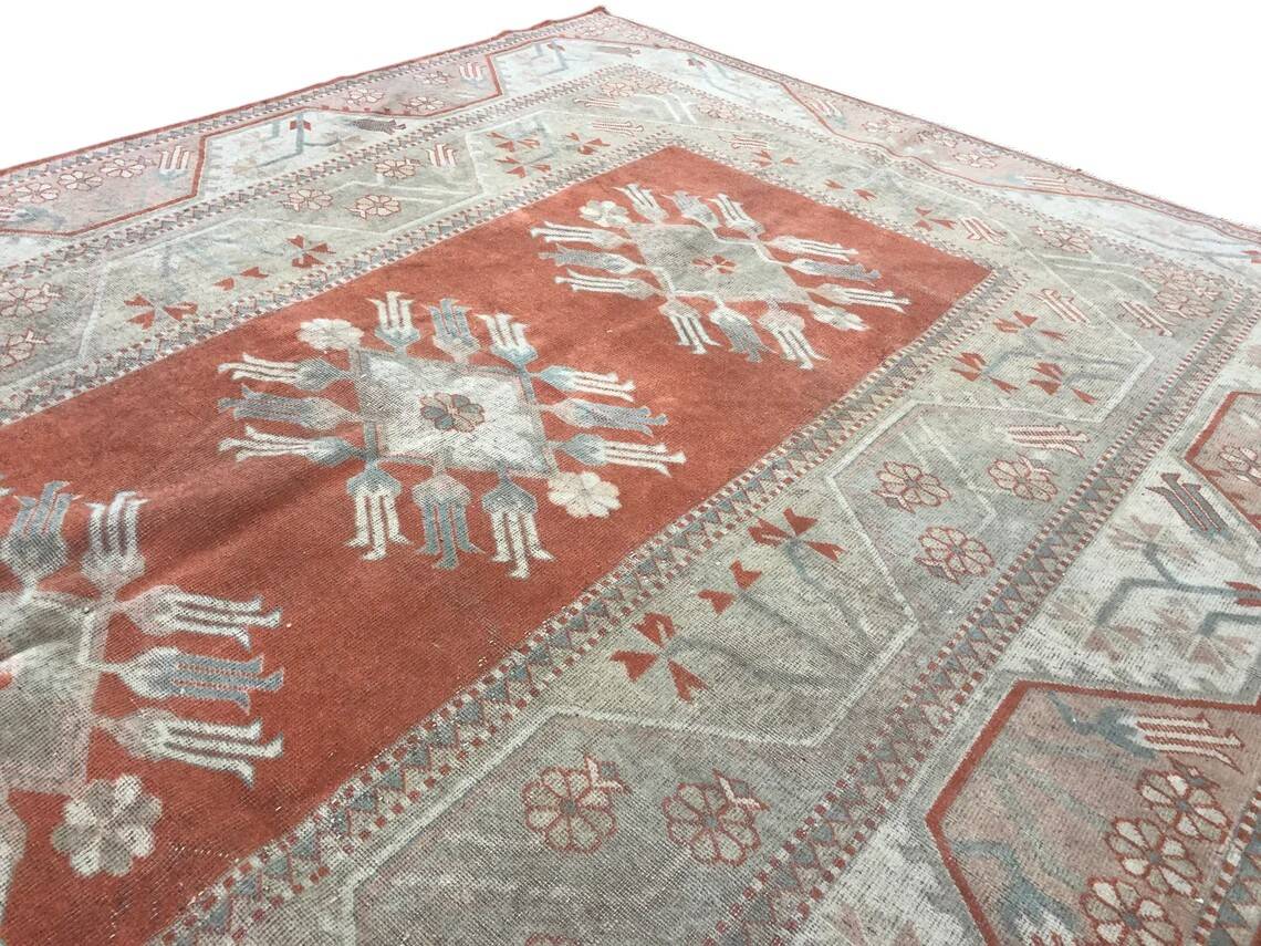 Oushak Handmade Floral Carpet