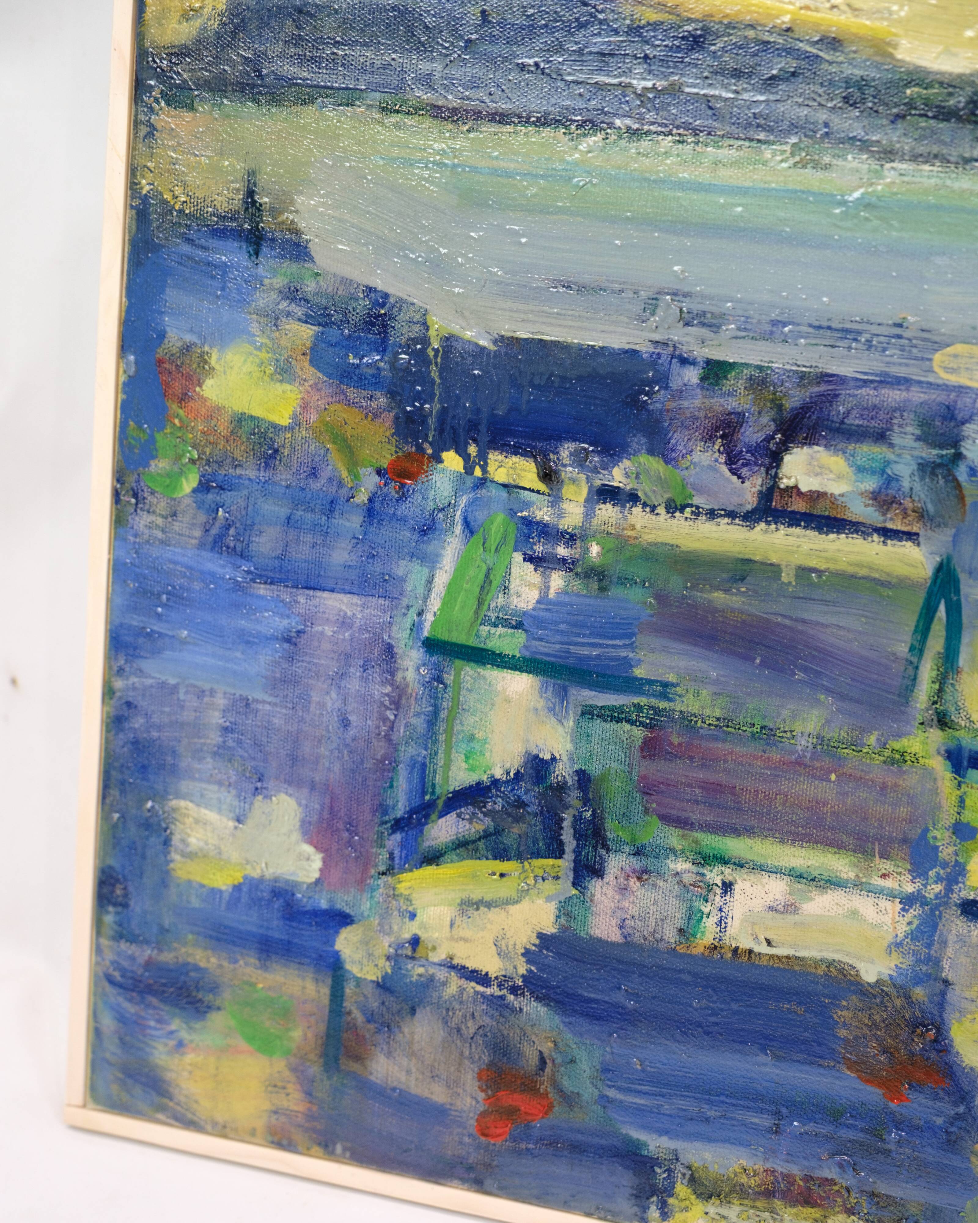 Painting on canvas - Motif Torshavn - Zakarias Heinesen - Signed - 2021