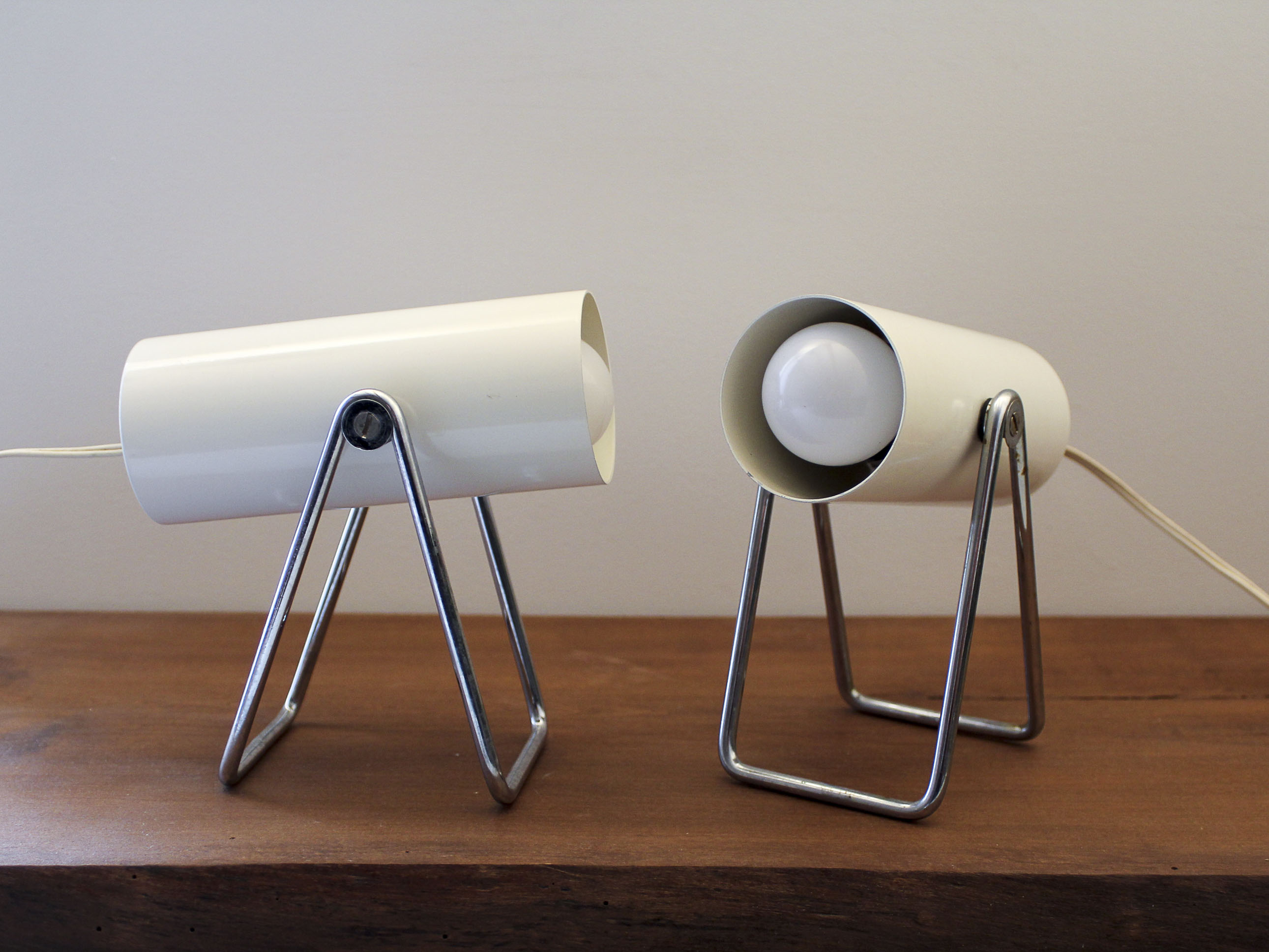 Pair of adjustable spotlights 70s