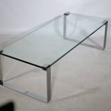 Table basse en verre chromé Draenert 1022 années 1970