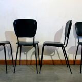 Set of 4 black skai chairs