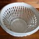 Vintage white woven ceramic cache-pot