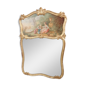 Antique Louis XV style trumeau mirror