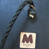 Octagonal wooden mirror by Jean-Claude Mahey