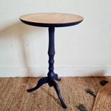Side table blue base and raw top