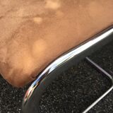 4 chaises acier chromé velours tabac 70
