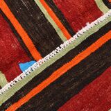 6x9 Red Brown Mid Century Modern Vintage Rug, 191x274Cm