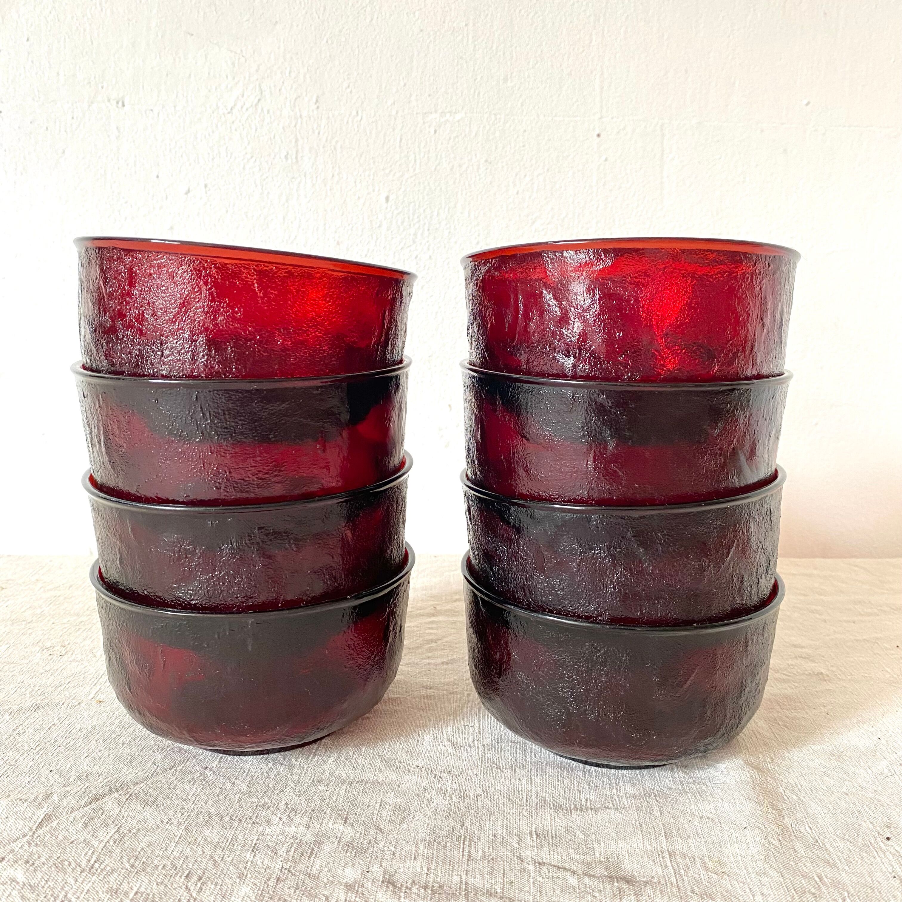 Vintage tinted glass bowls
