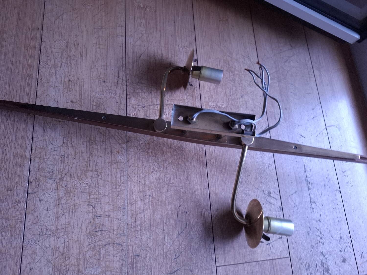 60's teak wall light from Maison Lunel