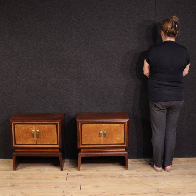Paire de tables de chevet italiennes, milieu du 20e siècle