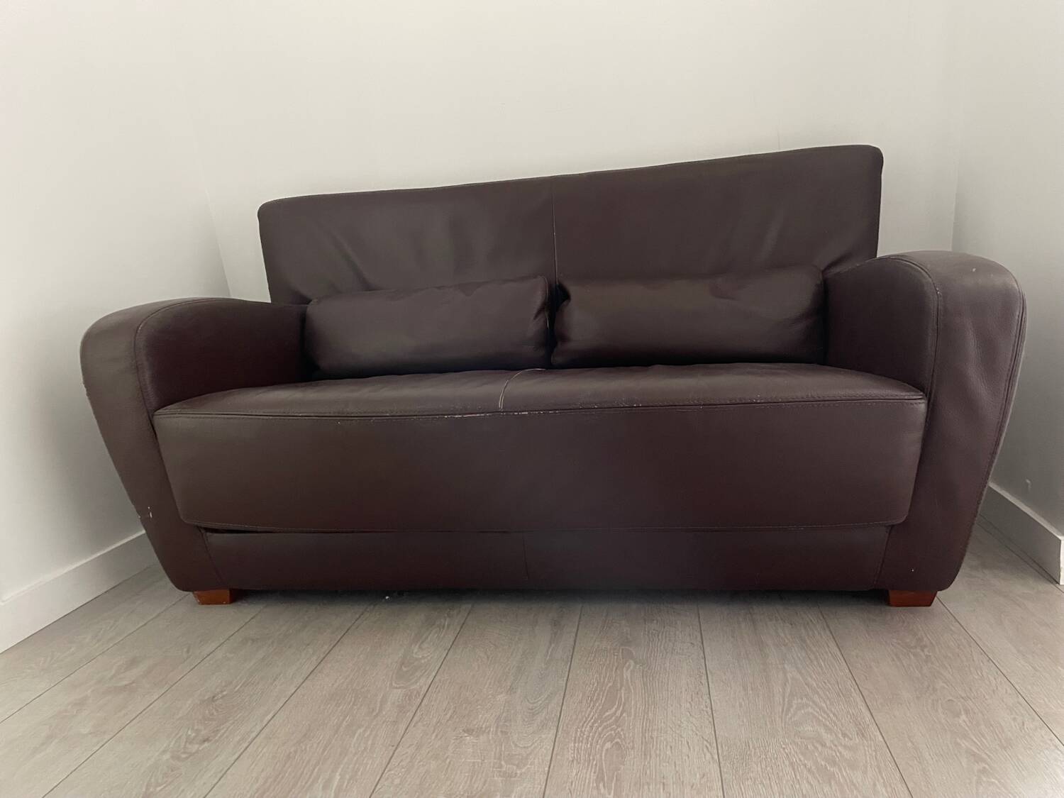 Canapé Cinna cuir chocolat 2 places